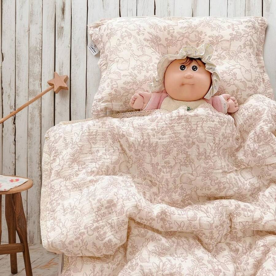 Vclife AOJIM Muslin Nursery Blanket For Toddlers Girls Boys Baby Quilt Soft Cotton Toddler Blanket Crib Quilt For All Seasons, Lightweight Breathable, Washable, All Kinds Of Distinctive Patterns, 47x59 Inches - 夢幻森林 - 查看 1