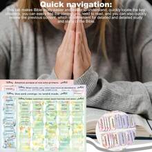 80pcs Spanish Bible Tabs-Soul Nourishing Book Summaries-Peel-And-Stick Laminated Bible Tabs Large Print,Bible Book Name+Bible Inspirational Book Summary Phrase,Books Of The Bible Tabs For Study Bible. School Supplies,Back To School