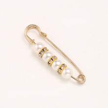 2 pièces/5 pièces Épingles de sûreté décorées de perles fausses, attache-ceinture à perles pour pantalon/robe, pour ajuster la taille, prévenir le relâchement, épingle de poitrine boucle de taille