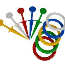 1 Set Of Outdoor Beach Sports Toys, Grass Game Equipment, Numbered Ring Throwing Game, Interactive Fun Games For Parents And Teenagers, Birthday Party Gifts - Durable PP Material, Red, Green, Blue, Yellow, White Beach Accessories - Multicolor - View 3
