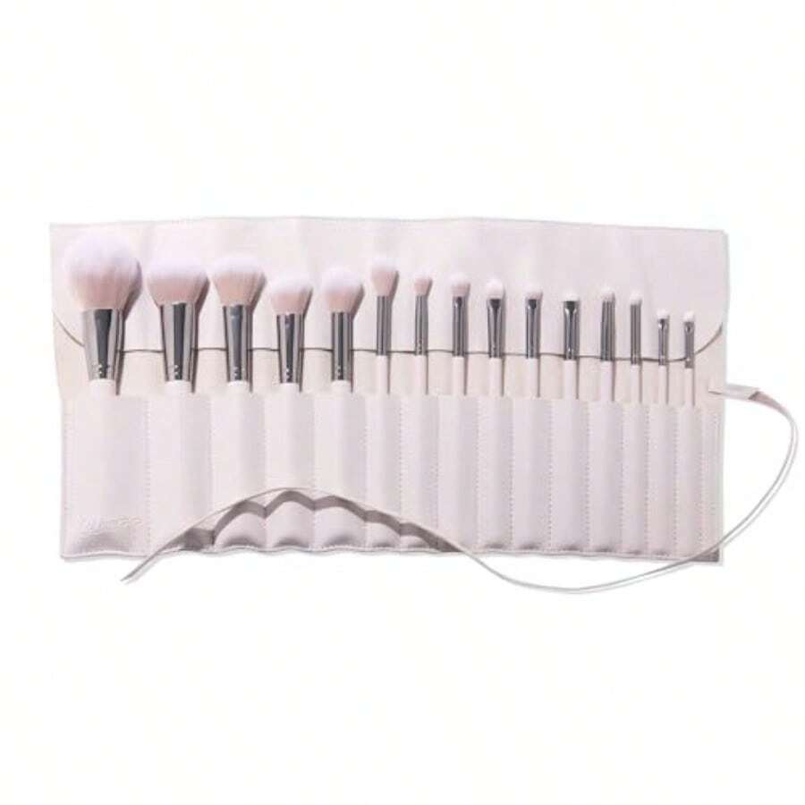 LCZ ColourPop Stone Cold Brush Roll Face Eye Brush Set Face Eye Makeup Brush Set Made With Luxe Synthetic Vegan Bristles Includes Holder 15 Count  1613 - StoneColdSet - 查看 1