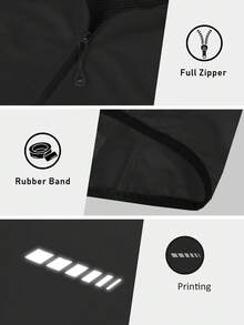 Qualicos Women's Full Zip Breathable Cycling/Running/Hiking Vest, Outdoor Sports Reflective Sleeveless Activewear With Back Pocket Summer - Black - View 5