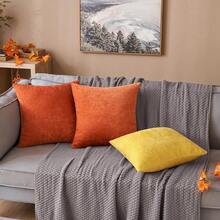 Pa Of 2 Mustard Yellow Decorative Pillow Covers 20X20 H Soft Chenille Couch Spring Throw Pillows Farmhouse Cushion Covers For - Multicolor - View 6