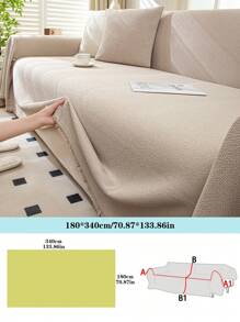 1PC All-Season Non-Slip Sofa Cover - Fit For Single, Double, Triple & Quad Sofas, Machine Washable, Modern Design Home Decor