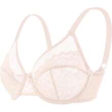 HSIA Minimizer Bras Women Full Coverage Underwire Bras Plus Size Lifting Lace Bra Heavy Breast - Beige - View 8