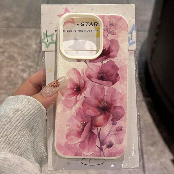 1 pièce Coque de téléphone TPU à motif floral aquarelle violet romantique compatible avec l'iPhone// téléphones portables