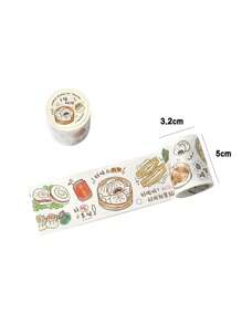 1 Roll Minimalist Living Theme Decorative Washi Tape Stickers, Good Life Plan Series, Suitable For Gifts, Office, Home, Marking, Labeling, Classroom, Toys, Student Planner, Creative Retro Decor DIY Materials School Supplies,Back To School