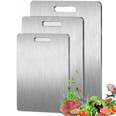 Titanium Cutting Board Set Of Pure Titanium Cutting Boards For Kitchen, 2025 New Double Sided Chopping Board For Cutting Meat Vegetable Fruit