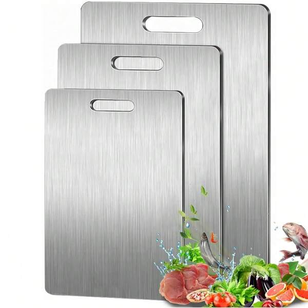 Titanium Cutting Board Set Of Pure Titanium Cutting Boards For Kitchen, 2025 New Double Sided Chopping Board For Cutting Meat Vegetable Fruit