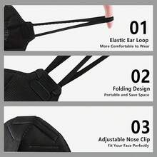 2025NIOSH Approved  Mask Particulate Respirators, Pack Of 60  Face Masks, Individually Wrapped,White - 30 Pack - Black - View 4