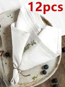 6/12pcs Nordic Simple White Soft Absorbent Hotel Restaurant Family Party Holiday Decoration Dining Table Towel Napkin