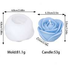 优雅的 3D 玫瑰、郁金香和牡丹硅胶模具 - 适用于蜡烛/树脂/石膏/粘土 | DIY 花卉工艺品、家居装饰和礼品制作