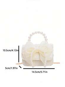 1pc Lace Bow Sweet Style Handbag, Fashion Pearl Bow Princess Style Cute Coin Purse Crossbody Bag, Korean Versatile, Casual Comfortable Strap, Smooth Long Design, Suitable For Girls Daily Shopping And Travel, An Ideal Gift Choice. - Bow Pearl Handbag - View 11