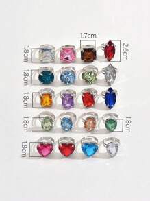 20pcs/Set Minimalist Geometric Acrylic Open Finger Rings Set For Women (Random Acrylic Colors)