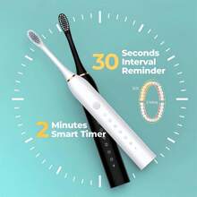 Upgraded Electric Toothbrush USB Rechargeable Toothbrush With 4 Brush Heads 42000 VPM Whitening 6 Cleaning Modes 2 Min Smart Timer 60 Days Endurance