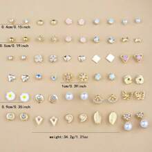 1 Set neue europäische & amerikanische kreative Strass-Blumen, Mond, Schmetterling, geometrische minimalistische Ohrstecker