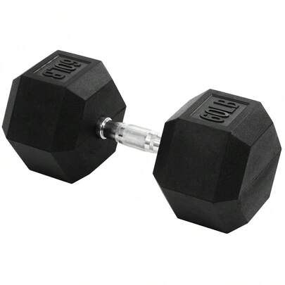 Rubber Encased Hex Dumbbells, Pair