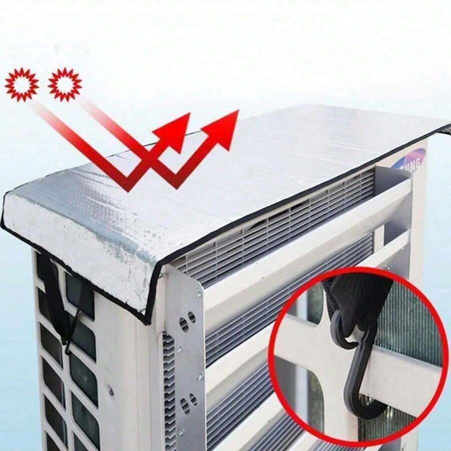 1/2/3pcs Air Conditioner Outdoor Unit Insulation Pad, Waterproof Sunshade Cover, Aluminum Foil Heat Insulation Sunscreen - Multicolor - View 1