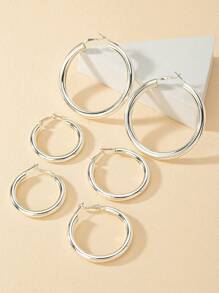 3pcs/Set (3/4/5cm) Geometric Hoop Earrings
