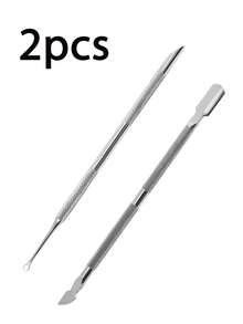 Stainless Steel Nail Pusher, Dual-Head Round & Bevel Shovel, Cuticle Removal & Nail Prep Tool With Emery Board, Essential For Dead Skin & Polishing Prep, Manicure & Pedicure Salon Must-Have, Unscented Tools & Accessories - Multicolor - View 11