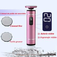 Lima Eléctrica para Pies con Pantalla, Removedor de Callos y Exfoliante, Discos Redondos Reutilizables y Desinfectables - Rosa - Ver 2