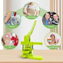 Máquina para hacer botones, 100 juegos, para hacer insignias, para regalar a la familia, 58 mm/2,28 pulgadas - Verde - Ver 4