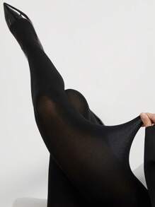 1 Pair Women 120D Sexy Black Tights, Sheer Stockings,Brown Fashionable And Simple Pantyhose Leggings