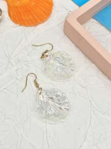 Modische minimalistische, transparente mehrfarbige Acryl-Muschelohrringe für Frauen, geeignet für Strand, Alltag, Party, Musikfestival, Urlaub