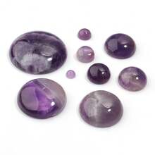 5-10 piezas/paquete Cabuchones naturales de amatista, tamaños variados, elegantes cabuchones de piedras preciosas púrpuras para hacer joyas DIY, adecuados para collares, anillos, pulseras y otros accesorios - amatista - Ver 7