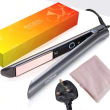 ANGENIL X Milania [US]ANGENIL Professional Titanium Flat Iron Hair Straightener And Curlers 2 In 1, Straightening Curling Hair Styling Irons For Women All Hair Types, Fast Heating, 1 Inch Dual Voltage Travel Flat Iron, 360° Swivel Cord