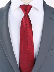 1 Pieza Corbata de negocios para hombres a rayas, adecuada para combinación diaria en banquetes de negocios - Negro - Ver 3