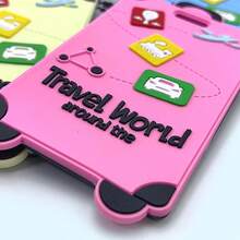 1/2/3pcs 3D Silicone Luggage Tags, Suitcase Labels, Travel Accessories, Ideal Gifts For Her, Travel Backpacks, Travel Bags, Luggage, Travel Gear, Back To School Luggage Tags, Travel Accessories, Travel Essentials, Beach Summer Vacation Travel Organizer, Back To School Bags, School Accessories, School Supplies - Multicolor - View 10