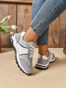 Women Casual Sports Soft Bottom Silver-Edged Anti-Odor Anti-Slip Versatile Commuting Shoes, All Season - Light Grey - View 6
