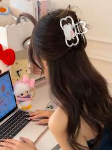 Sanrio Sanrio Hello Kitty Bow Hair Claw Clip, Y2K Hair Claw Clip, Cute Cat Hair Accessories For Women, Cute Decorative Cat Hair Accessories, Cute Hair Clips, Cat Claw Hair Clips, Hair Accessories For Women, Suitable For Coarse Or Fine Hair, Cute Girls Hair Clips., School Stuff, College