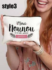 1 pezzo Grazie per esserti preso cura di me come tata, borsa per il trucco con stampa francese, borsa con stampa Super tata, borsa da toilette portatile, borsa da viaggio per il trucco, borsa da toilette quotidiana per il trucco, borsa multifunzionale, borsa da viaggio leggera, ottimo regalo, elementi essenziali da viaggio, vacanza estiva, ritorno a scuola, borsa per la scuola, borsa da viaggio per donne, borsa per il trucco da viaggio