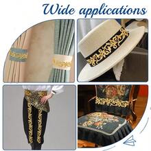 1M Hot Melt Adhesive Metallic Lace Ribbon Crafts DIY Embroidery Golden Lace Trim Iron On Flower 3.2cm For Sewing Costumes Wedding Dresses Home Decor - Multicolor - View 6