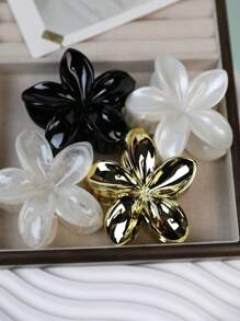 4 pièces Pinces à cheveux florales acryliques pour femmes, élégantes et raffinées. Accessoires décoratifs polyvalents pour coiffures demi-attachées à l'arrière de la tête. Frais, simples et doux, adaptés à une utilisation quotidienne en tant qu'accessoires pour cheveux
