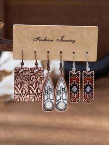 MONLOTTI 6/12/24pcs Retro Cowgirl Western Jewelry Turquoise Earrings For Women,Vintage Boho Jewelry Earrings,Summer Jewelry For Women ,Jewelry Sets For Women,Earring Set - Multicolor - View 4