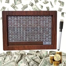 Boîte de défi financier pour économiser 10 000 $ en bois, Nouvel An 2025 - Tirelire pour adultes à partir de 14 ans - Rangement pour espèces et pièces de monnaie pour atteindre ses objectifs financiers, convient aux défis de couple et aux plans de voyage. 1 pièce de tirelire compacte portable en bois avec compteur numérique