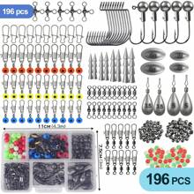 OPQ 196/216/339pcs Fishing Accessories Kit,Fishing Tackle Box With Tackle Included, Fishing Hooks, Fishing Weights Sinkers, Spinner Blade, Fishing Gear And Equipment, Fishing Gift For Men