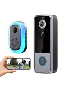 Video Doorbell, Smart Doorbell Camera With AI Face Recognition And Motion Detection, 1080P HD Video, Doorbell Activation, Night Vision, Two-Way Audio - Multicolor - View 2