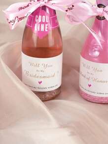 5PCS Any Sizes Custom Wine Bottle Labels – Waterproof Personalized Text Stickers For Weddings, Bridal Showers, Newlyweds, Couples, Special Events & Festive Gatherings Bridesmaid Champagne Labels, Maid Of Honor, Wedding Party Proposal