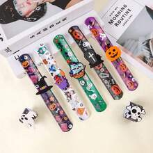 10/50 Pieces Halloween Clapping Ring Bracelet, Clapping Bracelet Set, Teen Halloween Party Gifts, Wholesale Halloween Party Supplies Clapping Band, Clapping Bracelet - Multicolor - View 6