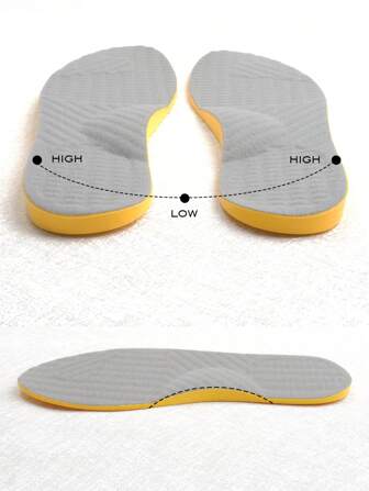 1 Pair High-Low Difference Insole, Exterior High Interior Low Insole, Anti-Abrasion Outsole Insole