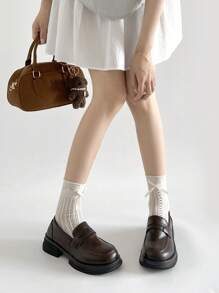 2025 Spring New Japanese Style Brown Thick Sole Increased Height Loafers, Retro British Style JK, Versatile Flats (Run Small By One Size)