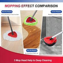 7 Pack Reusable Microfiber Mop Pads Compatible With OCedar EasyWring Triangle Mop3 Elastic Mop Head 2 White Mop Replacement One Scrub Brush One Base For Deep Clean Hine Washable Mop Refills