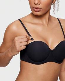 Sujetador sin tirantes con cobertura total y soporte de aros ocultos para mujer INLYRIC Inbarely Plus, con forro ligero y diseño sin costuras - Negro - Ver 2