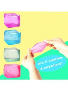 1/2/4/6PCS Stress Cube Balls - Slow Rising Dough Stress Balls Soft Restless Toys For Anxiety Relief, Pull And Stretch Sensory Ice Cube Stress Ball Toys For ADD/ADHD