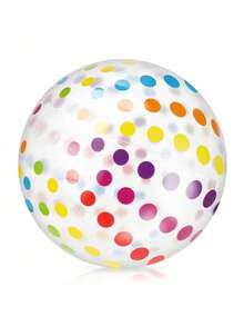 1 /3 Beach Ball, Large Colorful Inflatable Pool Water Toy, Party Decoration, Pool Ball, Summer Lawn, Beach Water Sports Team Inflatable Game, Party Gift, Transparent Inflatable And Easy To Carry, Can Be Blown Up And Deflated - Multicolor - View 2