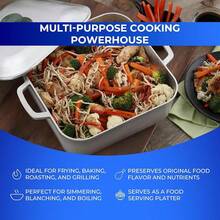Glow HavenUniversal Unique Square Caldero (6 Quart - 15 Cups), Stainless Aluminum Pot, Oven Safe, Even Heat Distribution And Fast Cooking Dutch Oven Pot With Lid, Rice, French Fries, And More - 9 Quart - 24 cốc - Xem 9